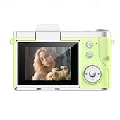 お買い得  アクションカメラ-1080P HDポータブルCCDカメラ 4Kレンズ フリップスクリーン USB充電式リチウムポリマーバッテリー 初心者向け旅行Vlogging 完璧なバレンタインデーギフト 初心者カメラ