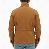 levne Faux semišové bundy-Pánské Bunda z umělého semiše Rüzgarlık Hnědá semišová bunda Ležérní Běžné / Denní Rüzgarlık Slátanina Elastický pas Zima Jaro &amp; podzim Pevná barva Vinobraní Módní Košilový límec Standardní Hněd