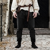 abordables Bas-Rétro Vintage Médiéval Renaissance Pantalons de pirate Pirate Viking Ranger Couleur Unie Déguisement Homme Pirate Fantaisie Halloween Carnaval Performance LARP Foire de la Renaissance Adulte Pantalon