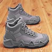 baratos Botas de caminhada-calçados esportivos masculinos bege de cano alto - botas táticas de caminhada duráveis para aventuras ao ar livre