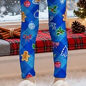 Dla dziewczynek 3D Graficzny Kratka Choinka Spodnie Getry Wiosna Jesień Śłodkie Podstawowy Dzieci 4-12 lat Na zewnątrz Codzienny Regularny tanie dziecięce spodnie świąteczne-Dla dziewczynek 3D Graficzny Kratka Choinka Spodnie Getry Wiosna Jesień Śłodkie Podstawowy Dzieci 4-12 lat Na zewnątrz Codzienny Regularny