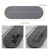 abordables Utensilios de cocina y gadgets-Bandeja de piedra absorbente para encimeras de cocina y baño: escurridor de fregadero de secado rápido con patas de madera, superficie de lufa natural, organizador de desagüe multiusos, artículo