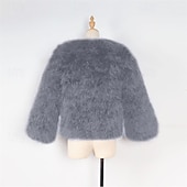 preiswerte Mädchen Kunstpelzmäntel-Kinder Mädchen Kunstpelzmantel Einfarbig Mode Schule Mantel Oberbekleidung Ab 4 Jahren Herbst Schwarz Weiß Kamel