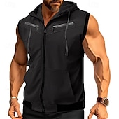 abordables sudaderas basicas hombre-Hombre Sudadera Sudadera con capucha y cremallera completa Negro Vino Rojo Azul Marino Morado Con Capucha Bloque de color Correa Bolsillo Deporte Diario Festivos Poliéster Ropa de calle Básico Casual