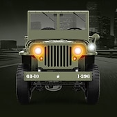 זול בקרות רדיו ומזלט"ים-רכב צבאי RC לאסף - ג'יפ וויליס צבאי בסגנון שלט רחוק - דגם מפורט לחובבים וילדים מתנה לחג המולד