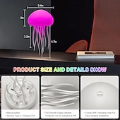 baratos Luzes da noite do berçário-luminária de água-viva, luminária de água-viva com pernas dançantes, luz noturna de água-viva com controle de voz, luminária de cabeceira de água-viva para quartos, sala de estar e presentes de Natal