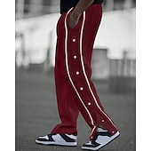 cheap Running Pants &amp; Tights-Men's Wide-leg Sweatpants sport pants Casual Pants with Pockets Split High Waist Bottoms Gym Athleisure Workout Spring Fall Breathable Gym Workout Track Regular Fit Sportswear Activewear Solid Colored