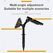 abordables Luces de paisaje-Luces solares para árboles, focos exteriores, apliques impermeables para exteriores, iluminación de patios y jardines, luces solares de atardecer, luces navideñas para el hogar, patio, garaje, césped