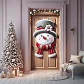 billiga Garage &amp; Dörr Banners-Jul Affischer Dörrskydd Utomhus banderoller Snögubbe Strumpbyxor söt stil 3D Fest Studentboende Tonårsrum Killar Man Cave Frat Sovrum Bakgrundsfotografering Ytterdörr Heminredning