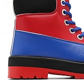 economico Stivali da lavoro-stivali sportivi da uomo neri e rossi: contrasto di colori audace, design ad alte prestazioni, perfetti per gli sport invernali e le attività all'aperto