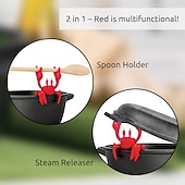 abordables Ustensiles et gadgets de cuisine-Repose-ustensiles en silicone en forme de crabe, support de cuillère en forme de crabe, clip de support d'ustensiles de cuillère résistant à la chaleur, support d'ustensiles de gril de cuisine, repose-cuillère en silicone pour cuisinière, cadeaux de cuisi