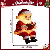 levne vnitřní vánoční osvětlení-Vánoční světla Santa Claus čtou knihu lampa Santa čtou knihu lampa roztomilá osvětlená socha Santa vintage vánoční stolní dekor vintage noční světlo pro vánoční párty domácí dekoraci