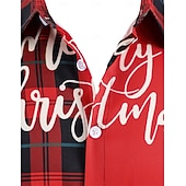 olcso Ingek-Karácsony Hosszú ujjak Gombos ing Mikulás Grafikus Újdonságok Vicces mert Férfi Felnőttek 3D nyomtatás mert Karácsony Farsang Újév Parti