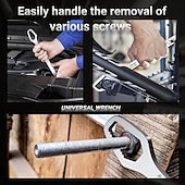 levne El Araçları-Univerzální klíč univerzální nastavitelný oboustranný klíč 8mm-22mm samoutahovací lenivý klíč opravárenské nástroje pro venkovní ježdění domácí nástroje pro opravu auta chrom-vanadová ocel