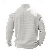 abordables Sweat-shirts basiques-Homme Sweat-shirt Sweat-shirt quart de fermeture éclair Gris Clair Demi-zip Uni Jacquard Quotidien Sport &amp; Loisir Fête Polyester Streetwear Basique Occasionnel Printemps Automne Vêtement Tenue Pulls