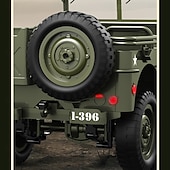 זול בקרות רדיו ומזלט"ים-רכב צבאי RC לאסף - ג'יפ וויליס צבאי בסגנון שלט רחוק - דגם מפורט לחובבים וילדים מתנה לחג המולד