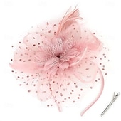 cheap Fascinators-Fascinators Fabric Feathers Fedora Hat Wedding Tea Party Horse Race Cocktail Elegant Vintage With Feather Headpiece Headwear