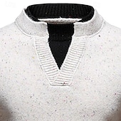 tanie suéter de los hombres-Men's Sweater Pullover Sweater Jumper Ribbed Knit Regular Tops 2 in 1 Knitted Plain High Neck Knitwear Contemporary Casual Daily Wear Clothing Apparel Fall &amp; Winter Black Light Grey M L XL