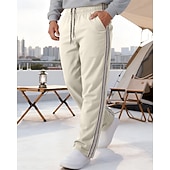 abordables Pierna Recta-Hombre Pantalones de Deporte Pantalones Pantalones deportivos de pierna recta Correa Bolsillo Cintura elástica Bloque de color A Rayas Comodidad Diario Deporte Moda Casual Vino Verde Ejército