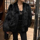 Dame Vinterfrakk Fuskepels Hold Varm Bekvem Pels og lær Aktiv Mote عادي utendørs Feriereise Avslappet Ut på byen Normal V-hals Normal Langermet Yttertøy Svart Mørkegrå Aprikos Høst Vinter billige Pels & Lær-Dame Vinterfrakk Fuskepels Hold Varm Bekvem Pels og lær Aktiv Mote عادي utendørs Feriereise Avslappet Ut på byen Normal V-hals Normal Langermet Yttertøy Svart Mørkegrå Aprikos Høst Vinter