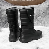 abordables Botas de invierno y nieve-Botas de nieve impermeables marrones para hombre: aislantes y duraderas, perfectas para deportes de invierno, raquetas de nieve y aventuras al aire libre.
