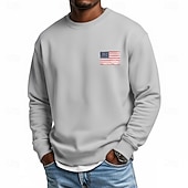  4e juli 2026 250e Memorial Day Mannen Streetwear Amerikaanse Vlag Crew Neck Lange Mouwen Hoodie Sweatshirt Casual Buiten Daily Sports Street