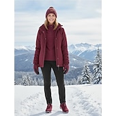  Damesko i burgunderfarget slip-on-mønster med fuskepelskant, koselige støvletter for kaldt vær, perfekte til jul, julehandel og uformelle dager