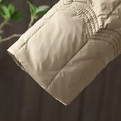 billiga Quiltade pufferjackor-Dam Dun Pufferjacka Quiltad jacka Håller värmen Bekväm Ficka Knappar Mode Ledigt Slät Gata Ledigt Dagliga kläder Utekväll Enkelknäppt Lång Hög krage Normal Långärmad Ytterkläder Svart Vit Rubinrött