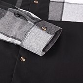 ieftine cămăși de flanel-Bărbați Shacket Jachetă cămașă Jachete Iarnă Plisat Vacanță Purtare Zilnică Negru Albastru celest Manșon Lung Rever Toamnă Iarnă Îmbrăcăminte Buzunar frontal