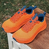 economico Sneakers Casual-scarpe da ginnastica arancioni da uomo con tomaia in mesh: calzature traspiranti e comode per sport all'aria aperta e abbigliamento casual