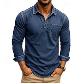 Herre Golf skjorte Golf poloskjorter Arbeid Avslappet Knaphul Langermet Grunnleggende Moderne عادي Lomme Knapper Vår Høst Normal Dyp Grønn Svart Rosa Lys Grønn Mørkeblå Blå Golf skjorte billige Klassisk poloskjorte for menn-Herre Golf skjorte Golf poloskjorter Arbeid Avslappet Knaphul Langermet Grunnleggende Moderne عادي Lomme Knapper Vår Høst Normal Dyp Grønn Svart Rosa Lys Grønn Mørkeblå Blå Golf skjorte