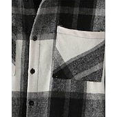halpa flanellipaidat-Miesten Paita Rento paita Flanellipaita Button Up paita Rubiini Pitkähihainen Skottiruutukuvio Kauluskäänne Katuvaatteet Loma Tasku Vaatetus Puuvilla Muoti Vapaa-aika Mukava