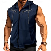 abordables sudaderas basicas hombre-Hombre Sudadera Sudadera con capucha y cremallera completa Negro Vino Rojo Azul Marino Morado Con Capucha Bloque de color Correa Bolsillo Deporte Diario Festivos Poliéster Ropa de calle Básico Casual