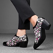 abordables Chaussures Déclaration-Chaussures à talons hauts noires à motif floral pour homme – Design élégant et tendance, parfaites pour les événements formels, les tenues tendance et les sorties en soirée
