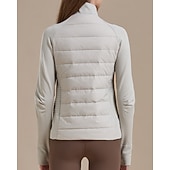 cheap Puffer Jackets-Women's Hiking Jacket Puffer Jacket Thermal Jacket Outdoor Thermal Warm Hiking Outfits Hiking Clothes Winter Autumn / Fall Top Camping / Hiking / Caving Winter Sports Running Solid Color Black White