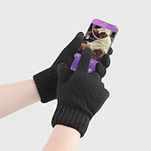 baratos Luvas-Mulheres 1 par Luvas de Inverno / luvas de malha / Luvas sem dedos Básico / Ao ar livre Luvas - Cor Sólida Dedo Total