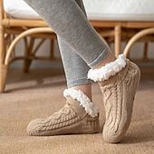 cheap Men's Socks-Men's 1 Pair Socks Sherpa Lined Socks Casual Socks Winter Socks Black Wine Color Plain Vacation Daily Knitted Warm Winter Fashion Casual