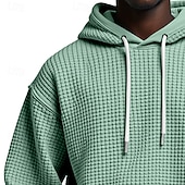 abordables sweats à capuche basiques pour hommes-Homme Sweat à capuche Sweat à capuche gaufré Violet Gris Clair À capuche Uni Poche kangourou Texturé Occasionnel Quotidien Sport &amp; Loisir Streetwear Frais Vêtements de sport Printemps &amp; Automne
