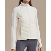 cheap Puffer Jackets-Women's Hiking Jacket Puffer Jacket Thermal Jacket Outdoor Thermal Warm Hiking Outfits Hiking Clothes Winter Autumn / Fall Top Camping / Hiking / Caving Winter Sports Running Solid Color Black White
