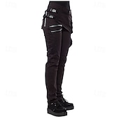 cheap Women's Cargo Pants-Women's Skinny Chinos Fashion Streetwear Casual Full Length High Waist Plain Pocket Comfy Soft Comfortable Inelastic Outdoor Street Army Green Black Red Spring Fall Winter Regular Fit