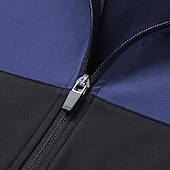 tanie Kurtki biegowe-Męskie Kolorowy blok Kurtka sportowa Jesień / Zima Kaptur Długi rękaw Athleisure Ochrona przed słońcem Lekki Siłownia Piesze wycieczki Bieganie Trening Joga Czarny Niebieski Ciemnoniebieski Odzie