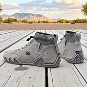 preiswerte Stiefeletten-Lässige Herren-Sneakers mit gestricktem Sockenkragen und rutschfester Sohle, bequeme Outdoor-Wanderschuhe für den täglichen Stadtgebrauch