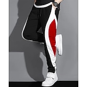 Χαμηλού Κόστους Αθλητικά παντελόνια-Ανδρικά Αθλητικές Φόρμες Τζόγκκερ Παντελόνια Κορδόνι Τσέπη Ελαστική μέση Συνδυασμός Χρωμάτων Γράμμα Άνεση Υπαίθρια Αθλήματα Καθημερινά Μοντέρνα Καθημερινό Μαύρο Γκρίζο Μικροελαστικό