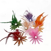abordables Fascinateurs-Fascinators Perle Tissu Chapeau Fedora Formel Mariage Noël Fête du thé Course de Chevaux Élégant ancien Avec Plume Casque Couvre-chef