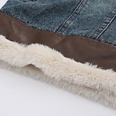 billiga Pojkars läderjackor-Barn Pojkar Svart skinnjacka Fleece-jacka Jakke Ytterkläder Slät Långärmad Håller värmen Vindtät Täcka Dagligen Mode Ledigt Blå Höst Vinter 4-12 år