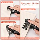 levne Domácí spotřební materiál-Průsvitná otočná sešívačka s otočným ramenem a 400 sponkami, stolní sešívačka s otočným ramenem o 360 stupňů pro vazbu brožur nebo knih, kapacita 25 listů pro psací stůl, kancelářské potřeby pro