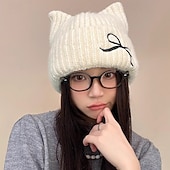 olcso Kalapok-Női Kalap Téli kalapok Meleg Szabadtéri Otthon Utca Kötött Szalagcsokor