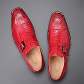 preiswerte Mönchsschuhe-Herren Monkschuhe Weihnachtsschuhe Retro Übergrössen Spaziergang Lässig Täglich PU Leder Bequem Kniehohe Stiefel Schnalle Schwarz Burgund