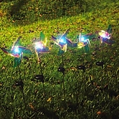 お買い得  地上のライト-1パックソーラー風力スピナー、ソーラー風車ライト、風車ガーデンライト、LEDメタルステークヤード屋外装飾ランプ、庭とガーデン用