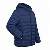 economico giacche e cappotti grafici da uomo-Per uomo Grafico Montagna Cappotto Invernale Giacca Piumino Giacca imbottita Calore Termico Impermeabile alla pioggia Leggero Casual All'aperto Quotidiano Giacca imbottita trapuntata con cappuccio